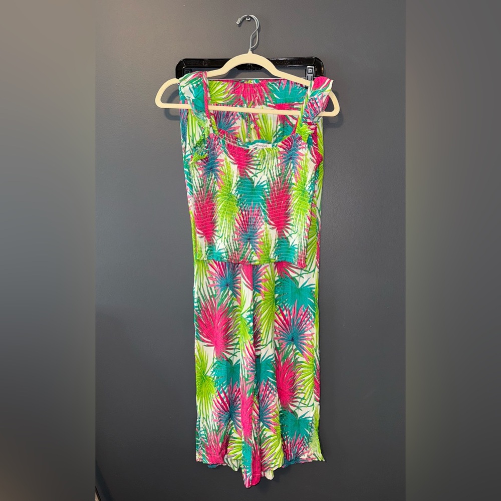 Rose + Olive 2 Piece Set. Tropical Lilly Preppy Coastal. Small.